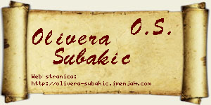 Olivera Šubakić vizit kartica